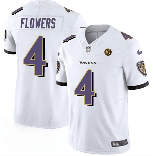 Zay Flowers Baltimore Ravens white Vapor jersey
