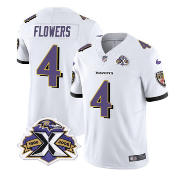 Zay Flowers Baltimore Ravens white Vapor jersey