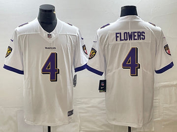 Zay Flowers Baltimore Ravens white Vapor jersey
