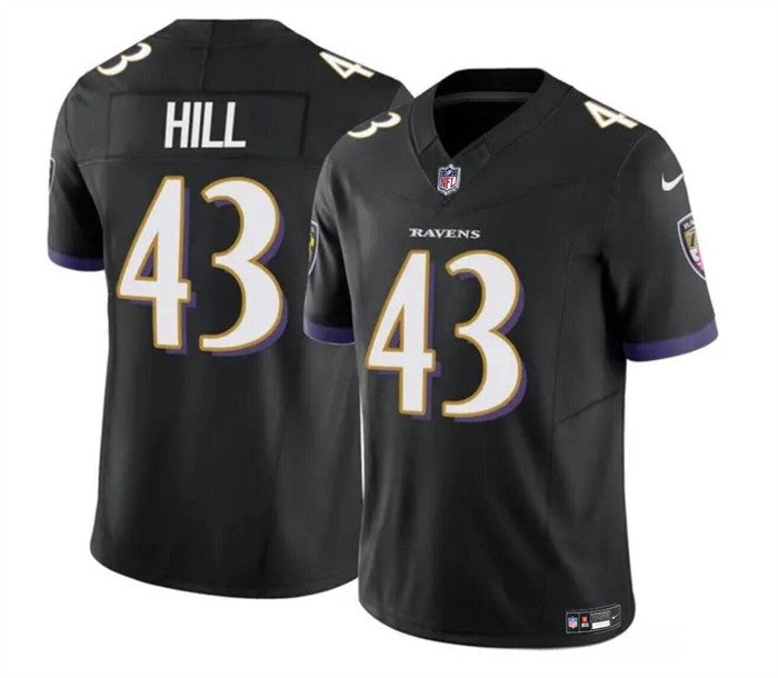 Justice Hill Baltimore Ravens black Limited jersey