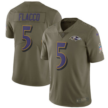 Joe Flacco Baltimore Ravens olive Salute To Service jersey