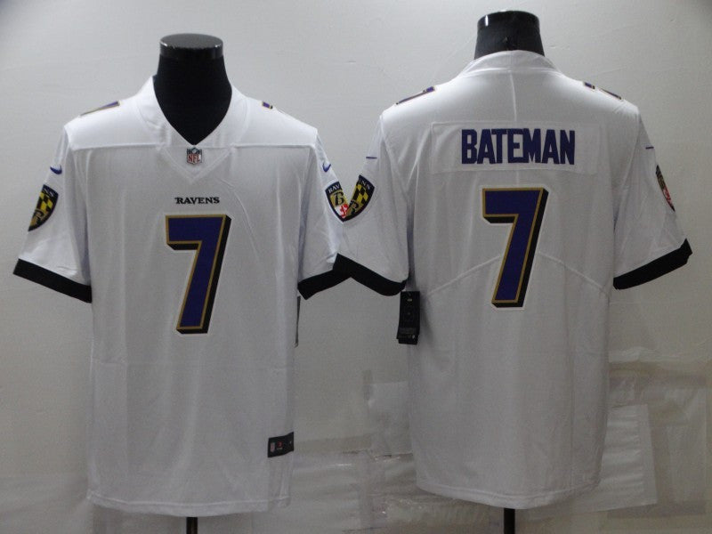 Rashod Bateman Baltimore Ravens white Vapor jersey