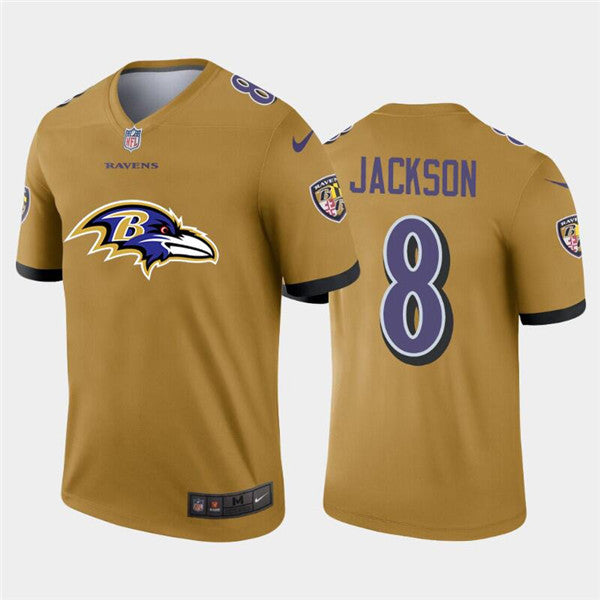 Lamar Jackson Baltimore Ravens gold jersey