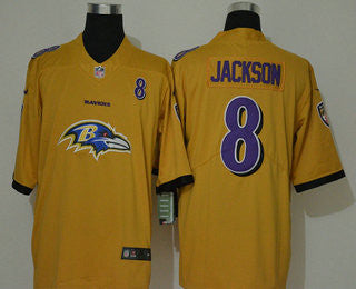 Lamar Jackson Baltimore Ravens gold Vapor jersey