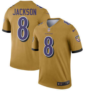 Lamar Jackson Baltimore Ravens gold jersey