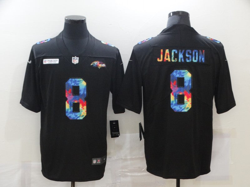 Lamar Jackson Multi-Color Baltimore Ravens black Vapor jersey
