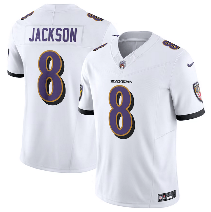 Lamar Jackson Baltimore Ravens white jersey