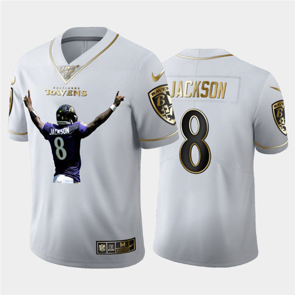 Lamar Jackson Baltimore Ravens white jersey