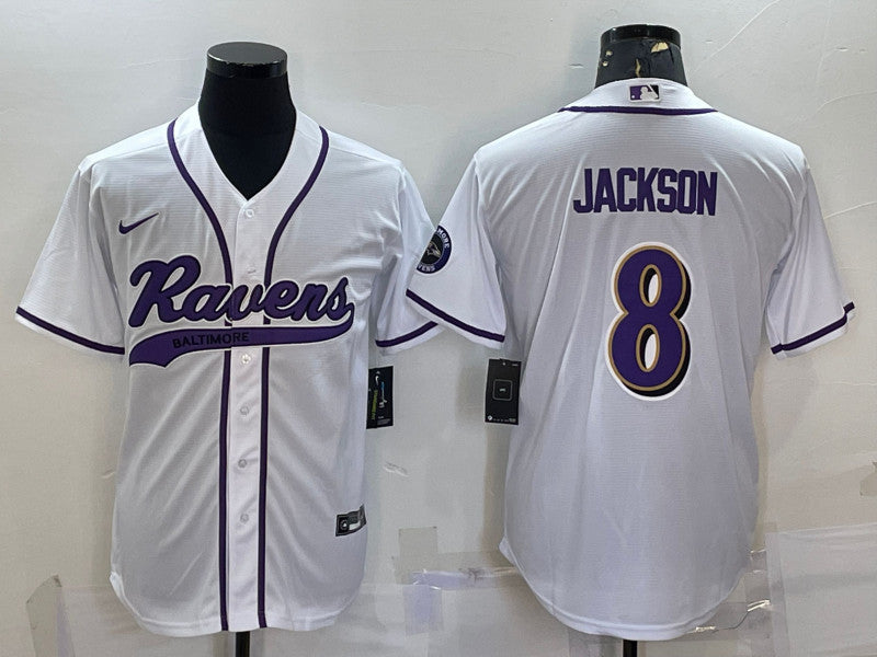 Lamar Jackson Baltimore Ravens white jersey