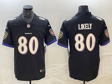 Isaiah Likely Baltimore Ravens black Vapor jersey