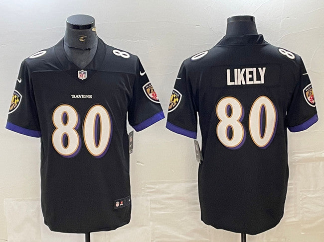 Isaiah Likely Baltimore Ravens black Vapor jersey