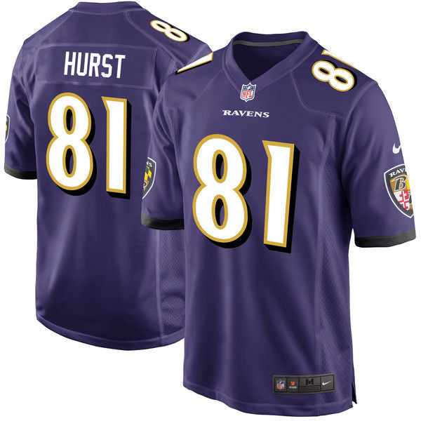 Hayden Hurst Baltimore Ravens purple Game jersey