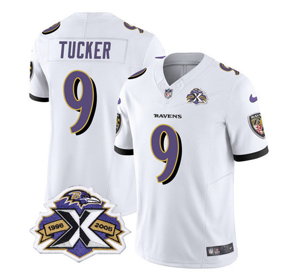 Justin Tucker Baltimore Ravens white Vapor jersey