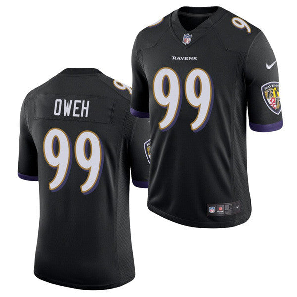 Jayson Oweh Baltimore Ravens black Vapor jersey