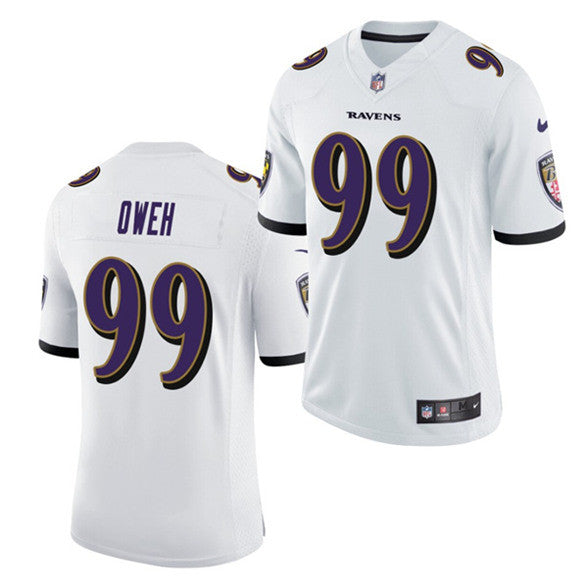 Jayson Oweh Baltimore Ravens white Vapor jersey