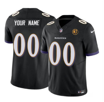 Custom Baltimore Ravens black Vapor jersey