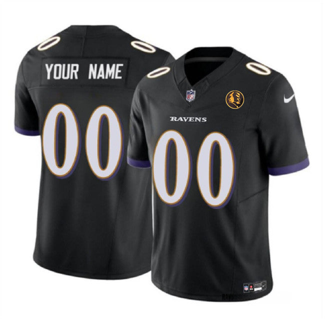 Custom Baltimore Ravens black Vapor jersey