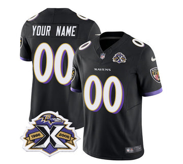 Custom Baltimore Ravens black Vapor jersey