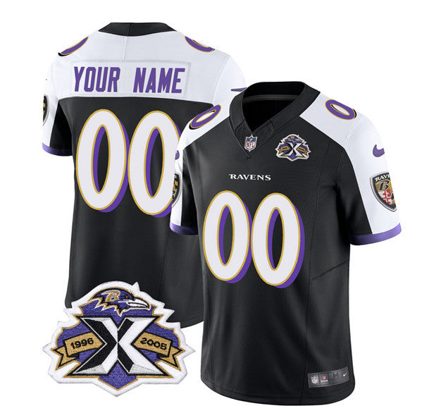 Custom Baltimore Ravens black Vapor jersey