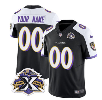Custom Baltimore Ravens black Vapor jersey