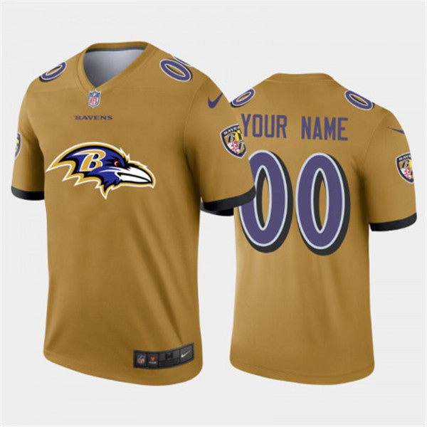 Custom Baltimore Ravens gold Limited jersey