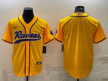 Custom Baltimore Ravens yellow jersey