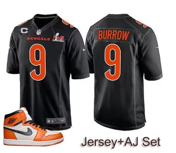 Joe Burrow Cincinnati Bengals black Game jersey