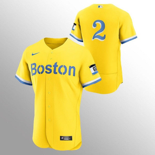 Xander Bogaerts Boston Red Sox gold City Connect jersey