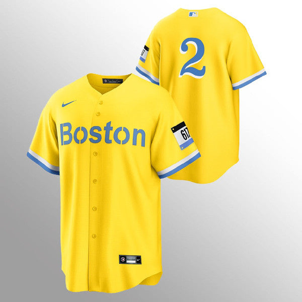 Xander Bogaerts Boston Red Sox gold City Connect jersey