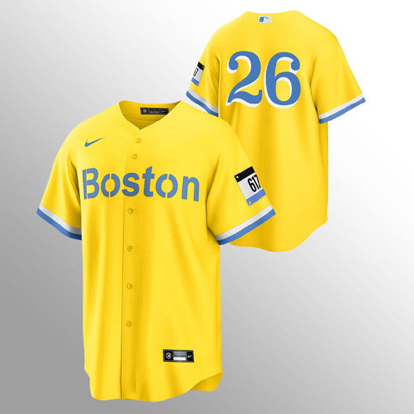 Wade Boggs Boston Red Sox gold City Connect jersey