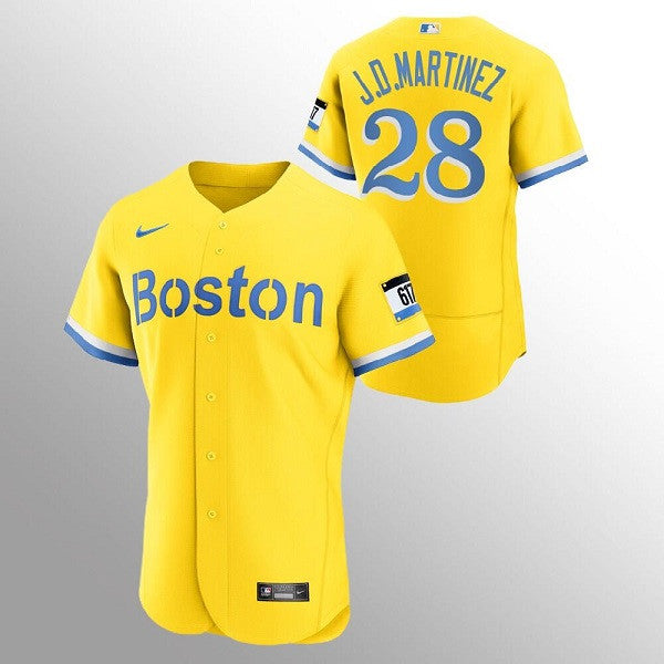 J.D. Martinez Boston Red Sox gold City Connect jersey
