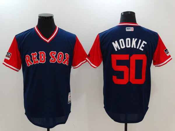 Mookie Betts Boston Red Sox navy jersey