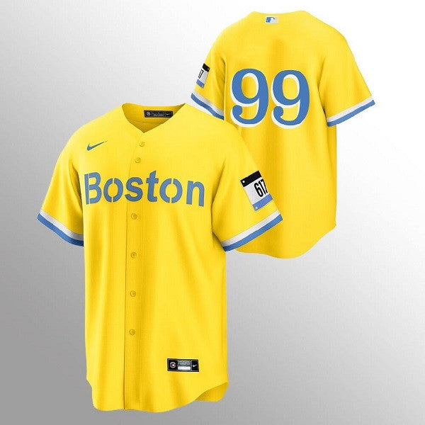 Alex Verdugo Boston Red Sox gold City Connect jersey