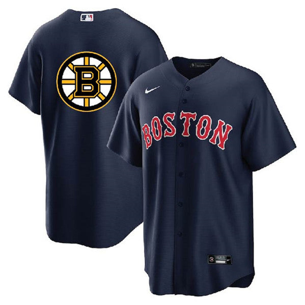 Bruins Boston Red Sox navy jersey