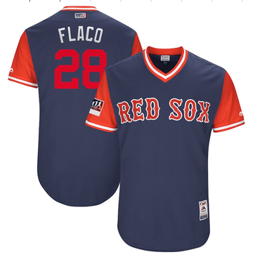 J.D. Martinez Flaco Majestic Boston Red Sox navy Authentic jersey