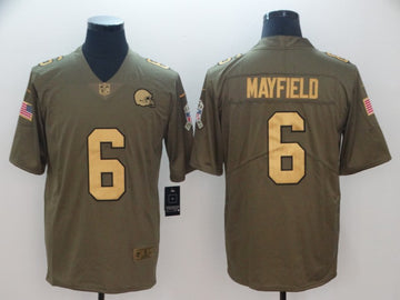 Baker Mayfield Cleveland Browns gold Salute To Service jersey