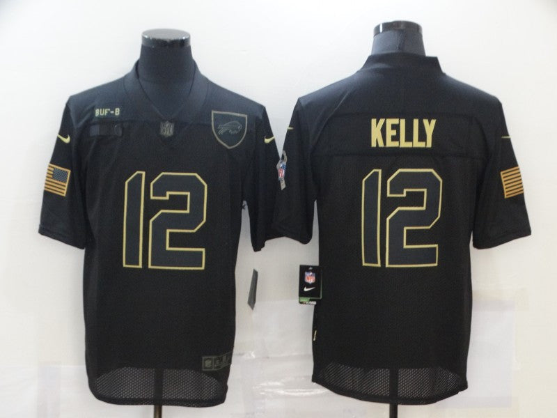 Jim Kelly Buffalo Bills black Salute To Service jersey