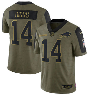 Stefon Diggs Buffalo Bills olive Salute To Service jersey