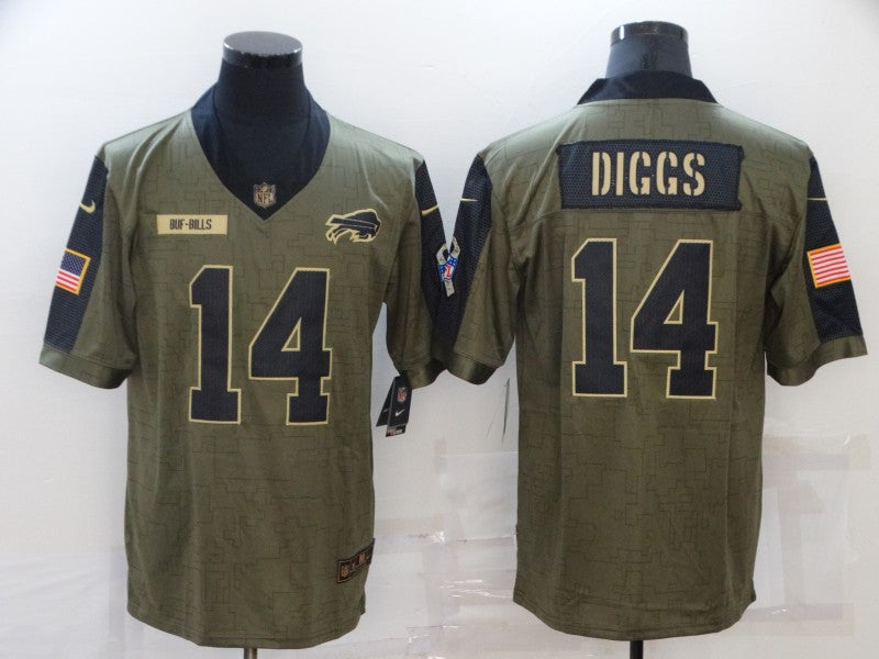 Stefon Diggs Buffalo Bills olive Salute To Service jersey