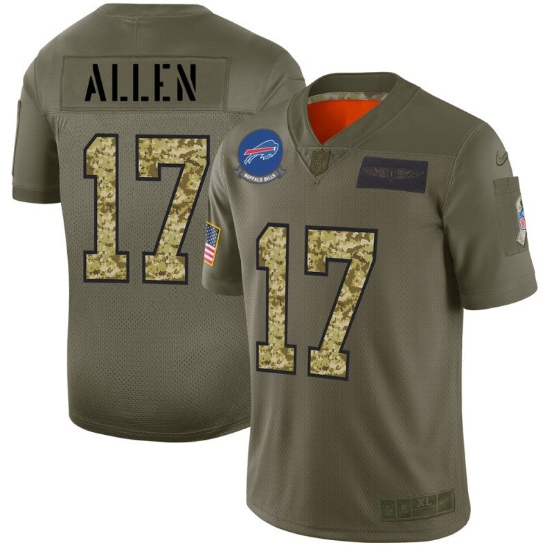 Josh Allen Buffalo Bills olive Salute To Service jersey