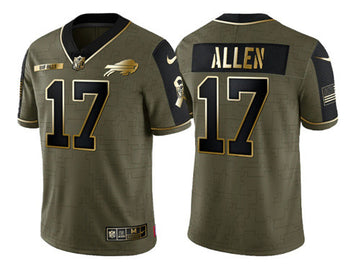 Josh Allen Buffalo Bills olive Salute To Service jersey