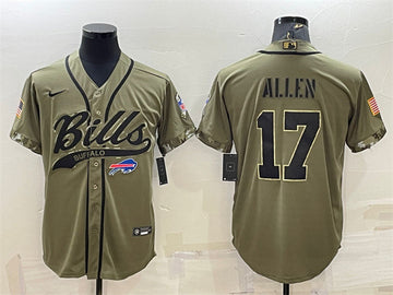 Josh Allen Buffalo Bills olive Salute To Service jersey