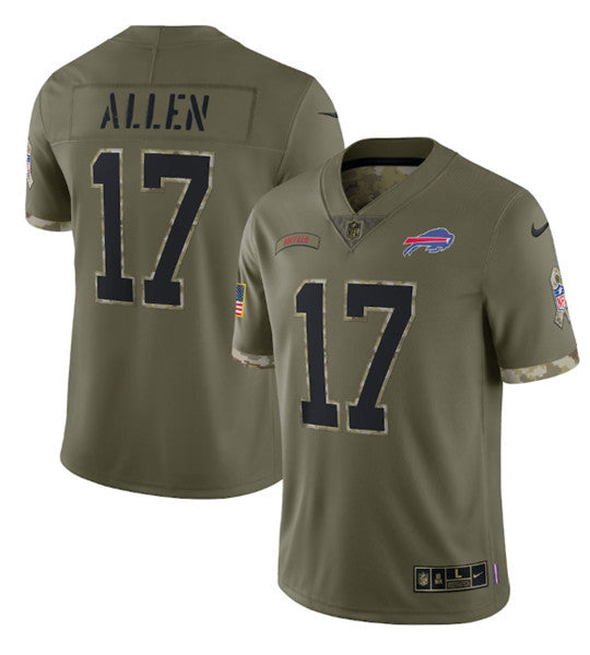 Josh Allen Buffalo Bills olive Salute To Service jersey