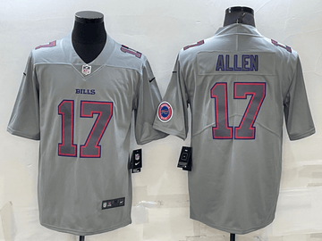 Josh Allen Logo Buffalo Bills grey Vapor jersey