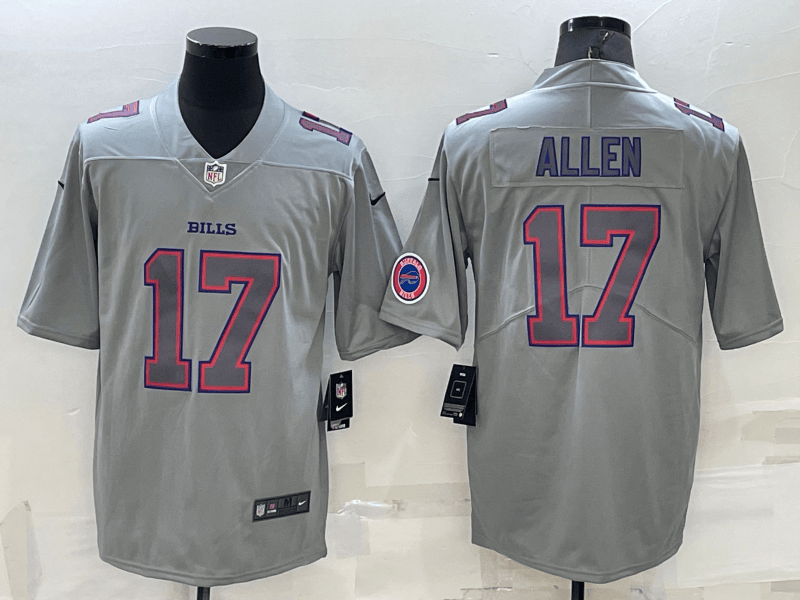 Josh Allen Logo Buffalo Bills grey Vapor jersey