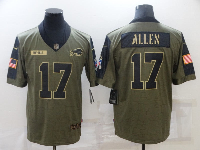 Josh Allen Buffalo Bills olive Salute To Service jersey