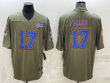 Josh Allen Buffalo Bills olive Salute To Service jersey