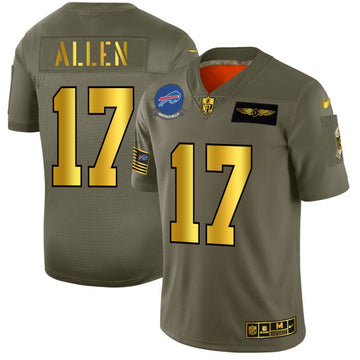 Josh Allen Buffalo Bills olive Salute To Service jersey