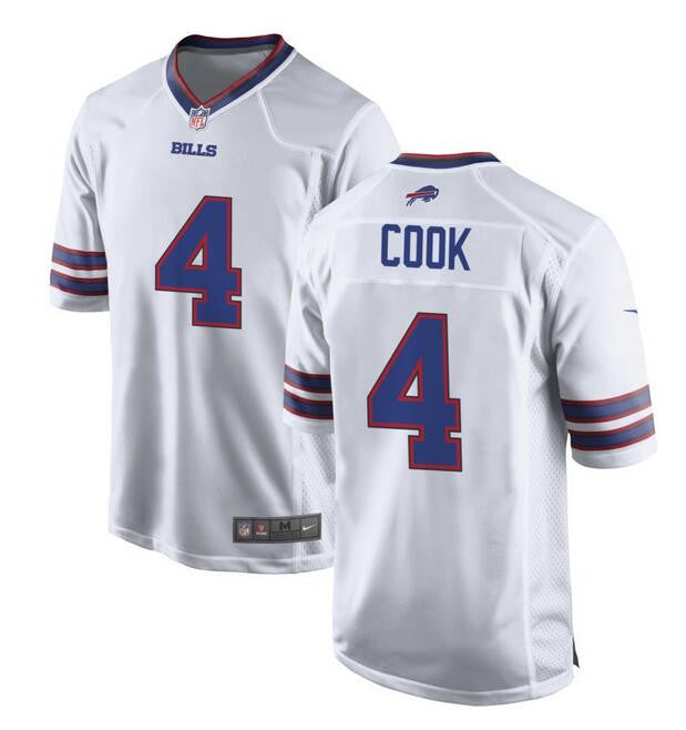 James Cook Buffalo Bills white Game jersey