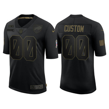 Custom Buffalo Bills black Salute To Service jersey